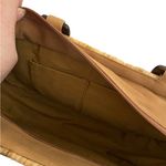 Vintage 2004 Cappelli Straworld basket weave Safari animal Purse Wood Handles Tan Photo 3