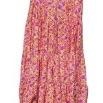 Peace Love World  Women Tiered Maxi Skirt S Abstract Boho Cottage Resort Festival Photo 0