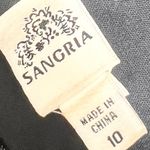 Sangria Black Sheer Sleeve Jeweled Neckline Midi Cocktail Dress Size 10 Large Photo 5