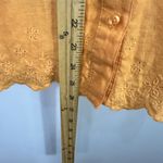 Carole Little Linen Blouse‎ L Orange Button Cottage Coastal Boho Quiet Luxury Size L Photo 4