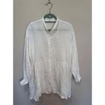 Eskandar 100% Linen White Tunic Shirt Dress Sz 1 Lagenlook Size M Photo 1