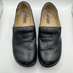 Alegria ‎ Black Leather Rose Embossed Slip On Clogs Comfort Shoes Size 40 Photo 3