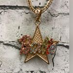 Goldtone rhinestone Barbie star necklace New Gold Photo 1