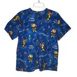 Disney Wonderful‎ World of  Pooh Christmas Scrub Shirt Photo 4