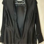 ZANG TOI‎ Couture Black Dress Silk Designer Floral Lace Sheer Sleeves Handmade Size M Photo 12