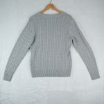 Tommy Hilfiger Sweater Womens XL Gray Cable Knit Cotton VNeck Preppy Classic Photo 1