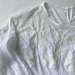 Ellison White Top Crochet Swimsuit Cover Up Large Photo 3