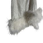 Nadine Merabi Evie White Sequined Feather Hem Sleeveless Asymmetric Mini Dress S Photo 6