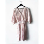 Young Fabulous and Broke YFB Pink Eyelet Embroidered Kimono Sleeve Dress L Photo 1