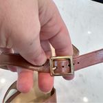 Bottega Veneta  Light Brown Leather Strappy Block Heel Sandal with Gold Buckle 8B Photo 6