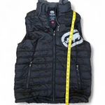 Ecko Unltd Men M Black Hoodie Puffer Vest Jacket Full Zip Y2K Streetwear Grunge Biker Emo Goth Punk Measurement in pics Size M Photo 4