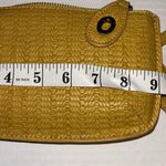 SUSAN JOY BRAND… MUSTARD YELLOW WEAVE VEGAN LEATHER CROSSBODY/CLUTCH WITH STRAP Photo 4