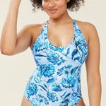 ANDIE Swim Blue Floral Baia One Piece Swimsuit Size Medium Photo 0