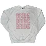 Bride sweatshirt pink white cowgirl rodeo themed western bubble letters small Photo 0