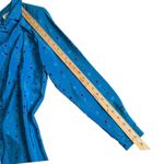 Vintage 100%Silk Midi Shirtdress‎ Women 4 Blue Geometric Shapes Print Retro Photo 14