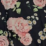 Minan NYC button up shirt blouse size medium floral rose daisy office workwear Blue Photo 7