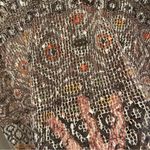 Cute Y2K style oversized aztec print crochet sweater top Boho coquette Brown Photo 9