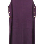 Amy K Su AKS Tencel Pinafore Jumper Maxi Buttoned Pockets Purple Dress L Size L Photo 0