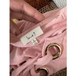 Love j Pink Lace-Up Bodysuit | Sleeveless Eyelet Front Bodysuit Size Small Photo 4