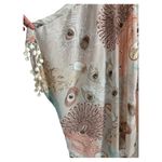 Umgee  Boho size S/M Oversized Peacock Feather Tribal Pom Pom Open Duster Topper Photo 1