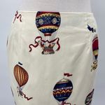 Talbots Vintage 90s Pencil Skirt Hot Air Balloon Print Cotton Ivory NEW Womens 8 Photo 3