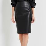 Norma Kamali Faux Leather Straight Skirt, Black, XS Photo 3