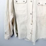THREAD & SUPPLY | Ivory Ecru Corduroy Shacket Shirt Jacket Button Raw | Small Photo 4