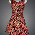 Boutique Spring Orange Print Mini Sundress Dress size Small Photo 0
