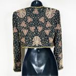 Papell Boutique Vintage  Jacket Womens M Silk Beaded Boxy Deadstock VTG Cropped Photo 6
