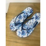 Tommy Hilfiger Blue & White Floral Classic Rubber Thong Flip Flop Womens 10 Photo 1