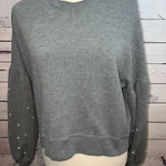 Hollister Sweatshirt Pullover Medium Gray Beaded Long sleeves Preppy 90s Y2K Photo 0
