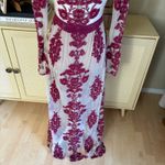 For Love & Lemons  Floral Temecula Long Sleeve Sheer Maxi Dress Red Size Small Photo 6