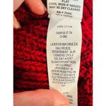 LL Bean Signature Chunky Knit Fisherman Shawl Collar Cardigan Sweater Medium Red Photo 8