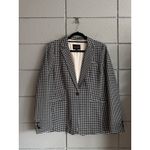 Banana Republic Women's Black Long and Lean Bi-Stretch Gingham Blazer size 12 Photo 1