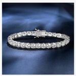 Gemsme 18K White Gold Plated Tennis Necklace/Bracelet/Earrings Sets Pack of 3 Photo 2