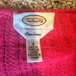 Talbots  Pink Cable Knit V Neck Sweater Women's Size Small Pima Cotton Photo 1