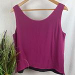 Bob Mackie Wearable Art 100% Silk Fuchsua Pink Sleeveless Tank Top L Photo 1