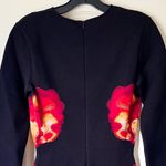 Alexander McQueen Orchid Jacquard Midi Dress Cutouts Medium Black Red Yellow NWT Photo 8