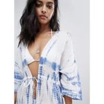 ASOS  Swim Blue Tie Dye Maxi Kimono Pool Beach Cover Up Resort Wear Vacation Sz 0 Photo 2