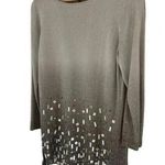 Jones New York  Beaded Gold/Grey‎ Shimmery Sweater Tunic Size Large Photo 0
