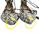 Raye Paige Leather Black & White Snakeskin Lace Up Flats Photo 5