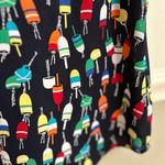 Talbots Multicolor Navy Blue Buoy Button Down Sleeveless Top Petite Small Photo 3