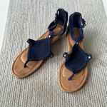 Koolaburra by Ugg  Navy Blue Mesh Perforated Suede Wedge Sandals Sz 9.5 Photo 6