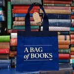 B&N Bookstore Barnes & Noble Bag of Books Tote Bag Canvas Blue New Photo 1