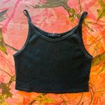 Brandy Melville  black cotton ribbed tank camisole crop top Photo 0