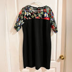 Nina Leonard FINAL PRICE  Mesh Embellished Black Dress Photo 1