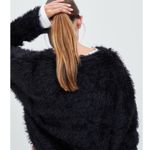 ZARA Black Faux Fur Fuzzy Sweatshirt Sweater Long Sleeve Small Womens NEW Photo 1