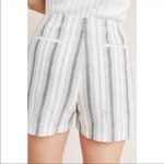 Anthropologie • linen cotton high waist striped beach goer shorts Photo 36