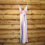 NWT Pastel Watercolor Maxi Dress White Photo 3