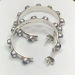 Sterling Silver TAXCO  Large Multi - Gemstone Hoop Earrings Photo 7